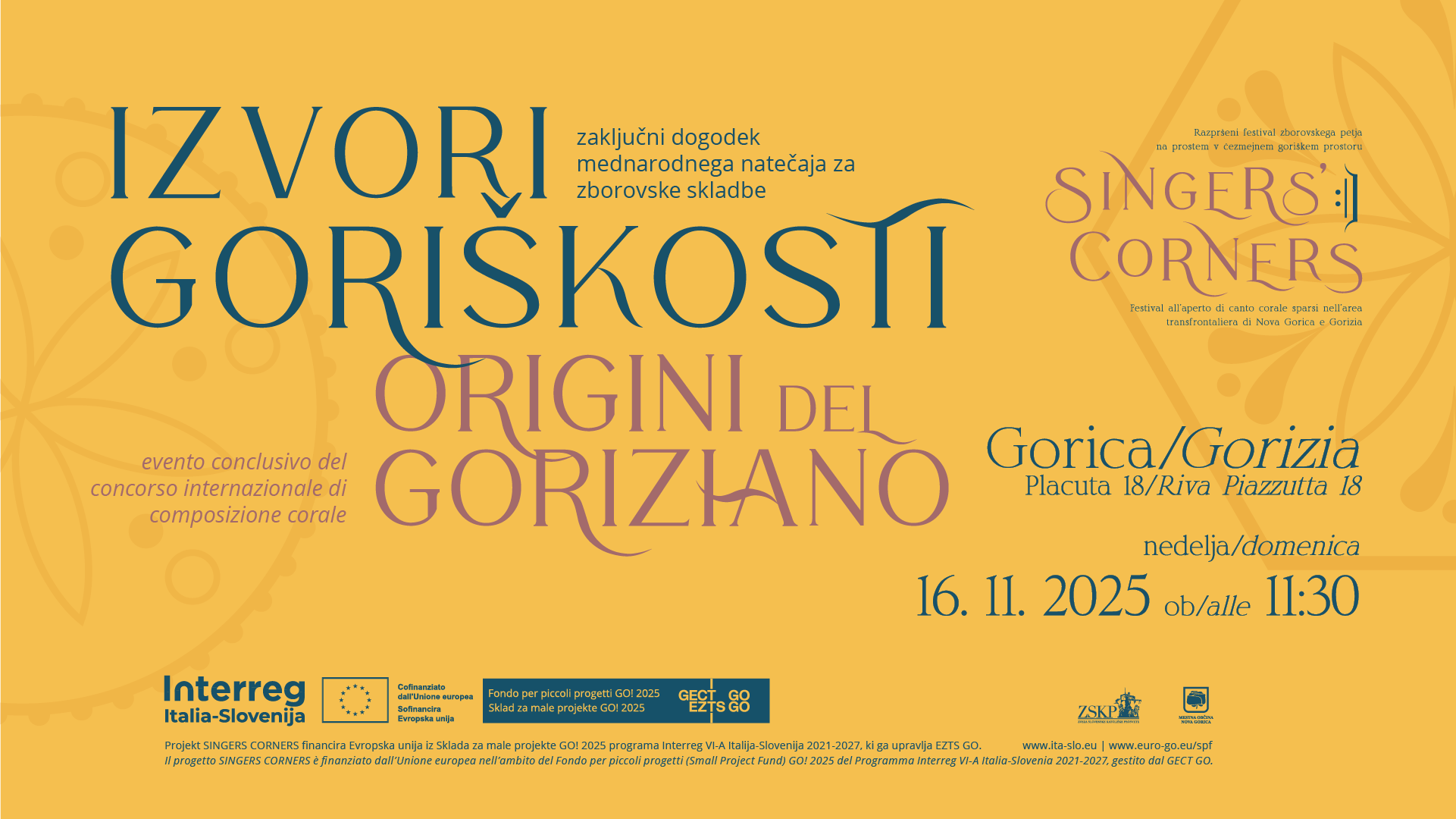 Singers’ Corners – »IZVORI GORIŠKOSTI« – zaključni dogodek